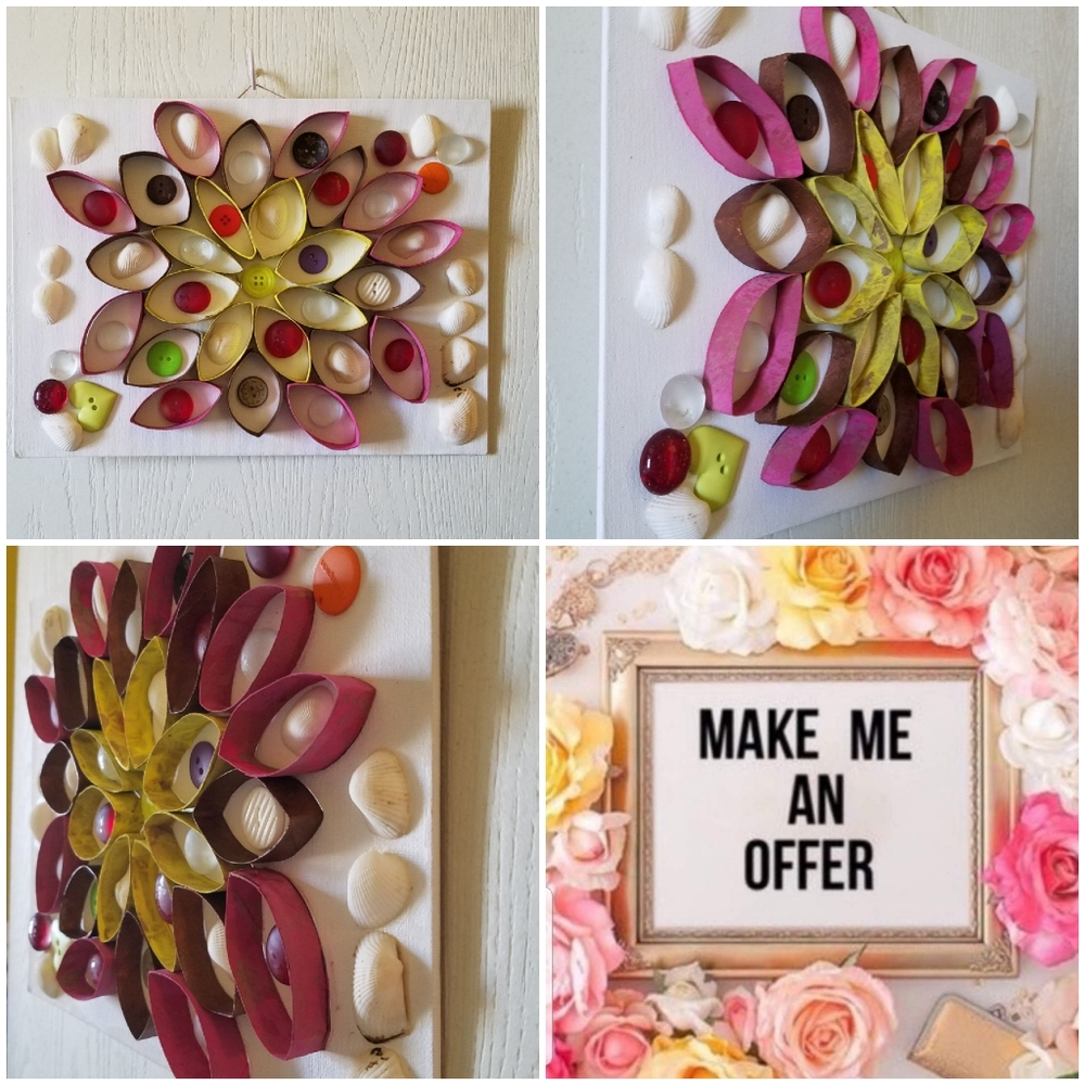 Handmade decorative Wall Decor.  I made this on a 9×12 canvas board  Please g